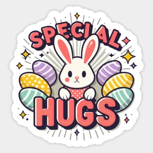 Special Cute Baby Bunny Hugs for Easter Sticker